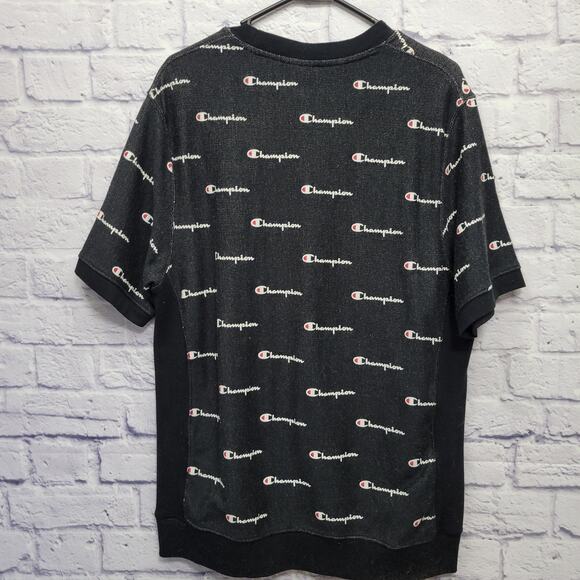 VTG‎ 90s Champion Reverse Weave AOP Heavy Tshirt Size L Athletic Logo Spellout - Picture 6 of 8